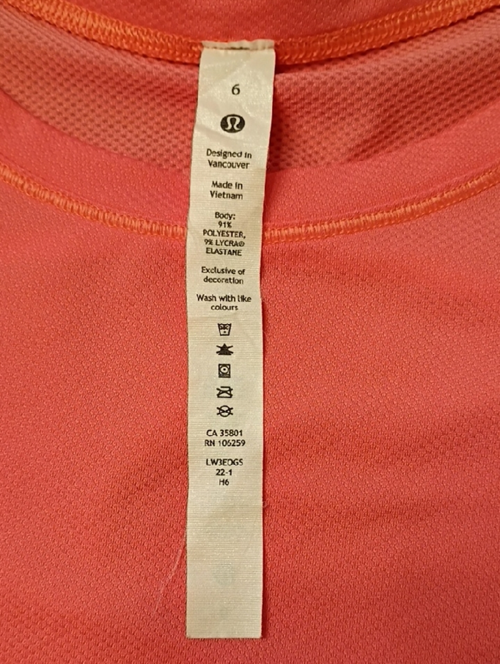 lululemon athletica coral short sleeve crew tee - Picture 2 of 4